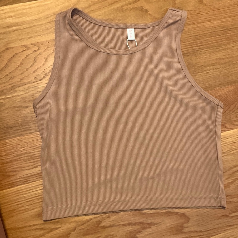 Tan Cropped Tank